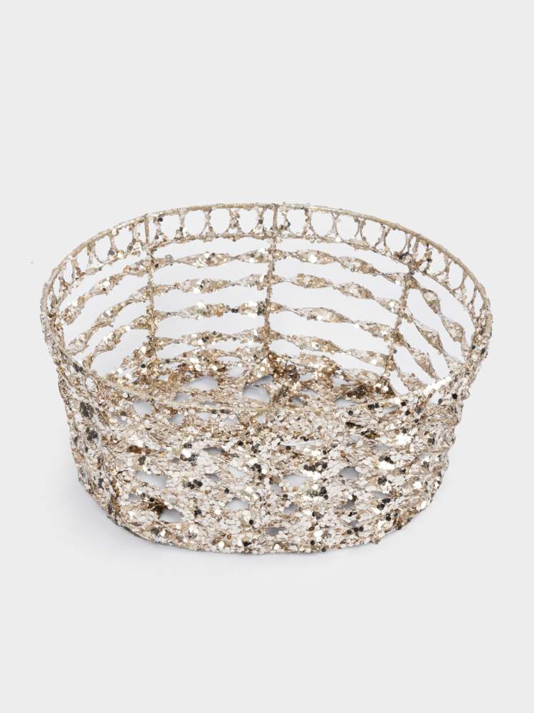 ANNA LAFARG Корзина декоративная Celebration 23х20х11см шампань пластик/металл ANLAF-XQ241108