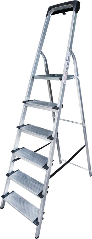 Стремянка алюмин. с лотком-органайз. ступень 130мм 1х6  1118106 125см
