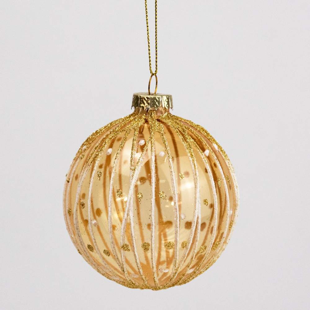 DECOLINE Игрушка елочная Шар 982307169 золото 8см (стекло) 