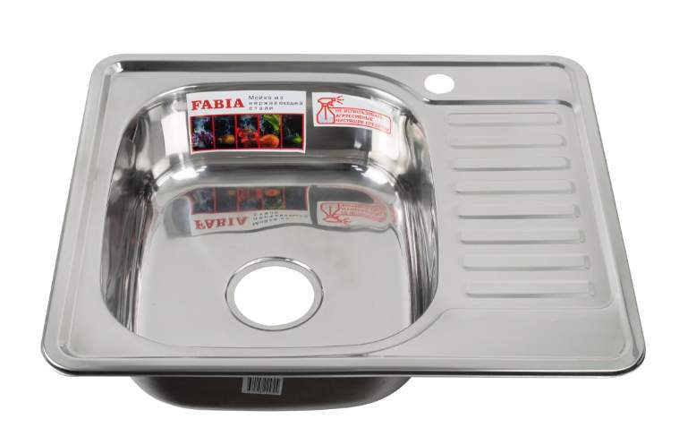 Мойка FABIA врезная 580х480  0,6мм глуб.16см левая 58486L