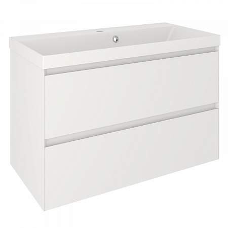Тумба Astra 90  2ящ.подвес..белая + раковина Астория 90см белый/Florentina 2090WCAST/H
