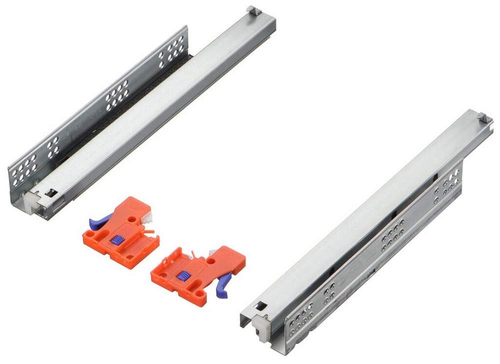 Направляющая скрыт.монтажа 500мм(пол.выдвиж.с регул.планкой) с доводчиком