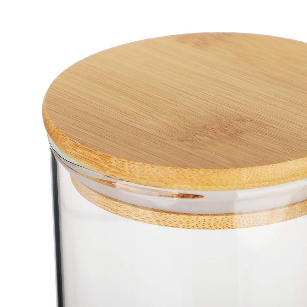 VETTA Банка 828-274 Эко Эллипс д/сыпучих 850мл стекло/бамбук 185x85мм  