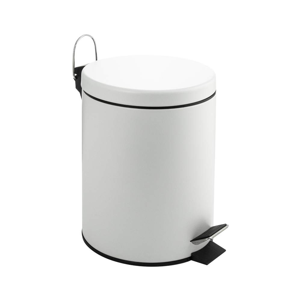 Ведро круглое   5л с пед. нерж. БЕЛОЕ эмаль  Санакс  2305