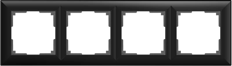 Рамка  Frame чёрная мат. 4-м  WL14-04 Пластик Fiore - W0042208