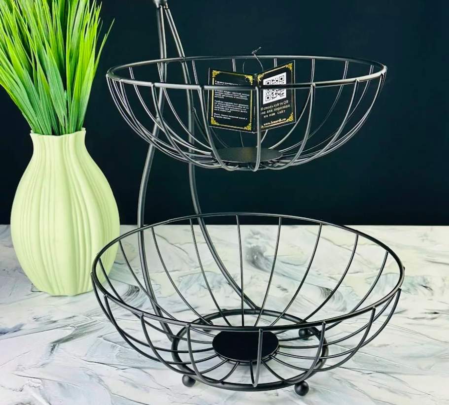 LENARDI Корзина д/фруктов 401-049 2-х ярусная 26см черный