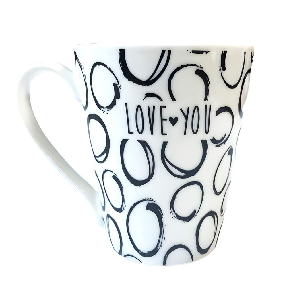 MARIGOLD Кружка Геометрия 310мл диз.2 черно-белая фарфор UG000183