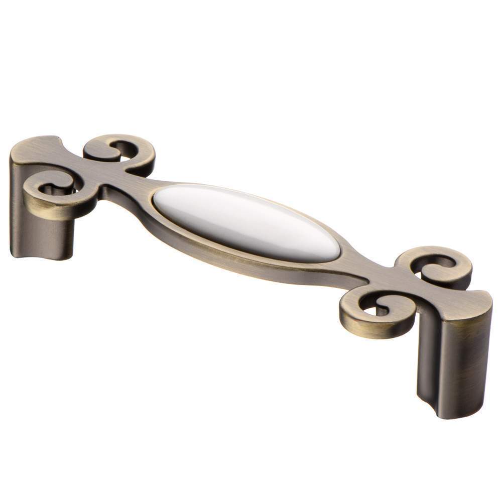 Ручка-скоба  SF18-11-96 MAB с фарфором атласная бронза  96мм