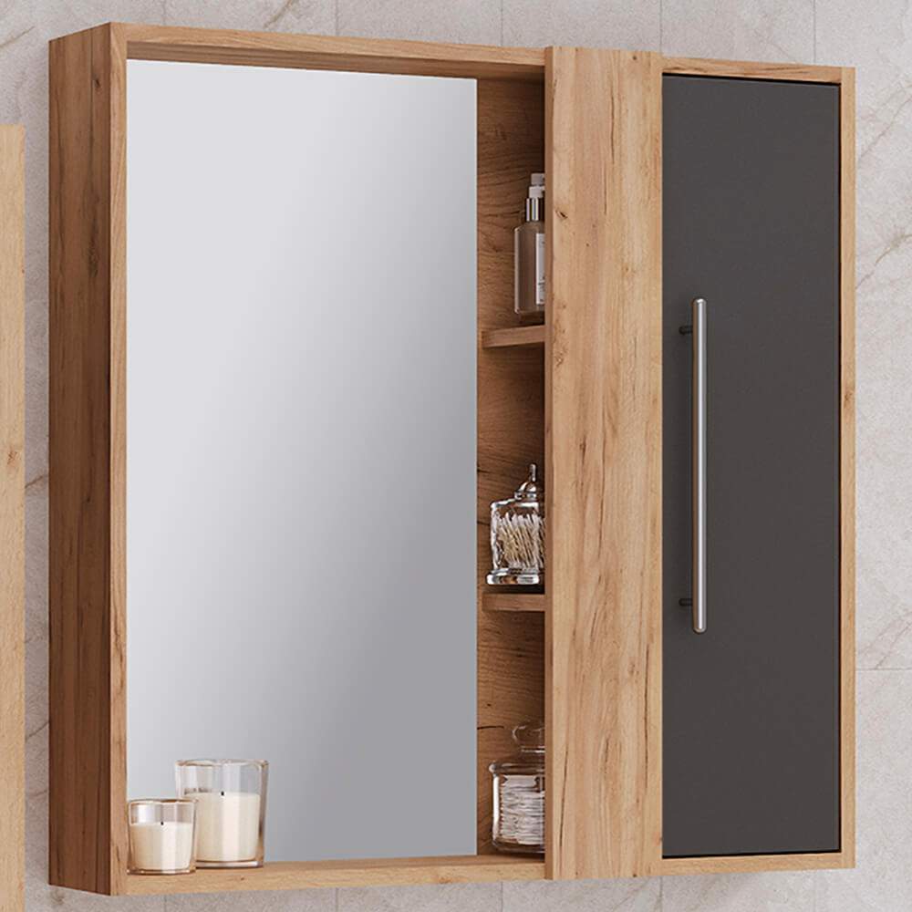 Зеркальный шкаф  Melbourne  80см универс.дуб серый  1080GCMEL/V.2.0