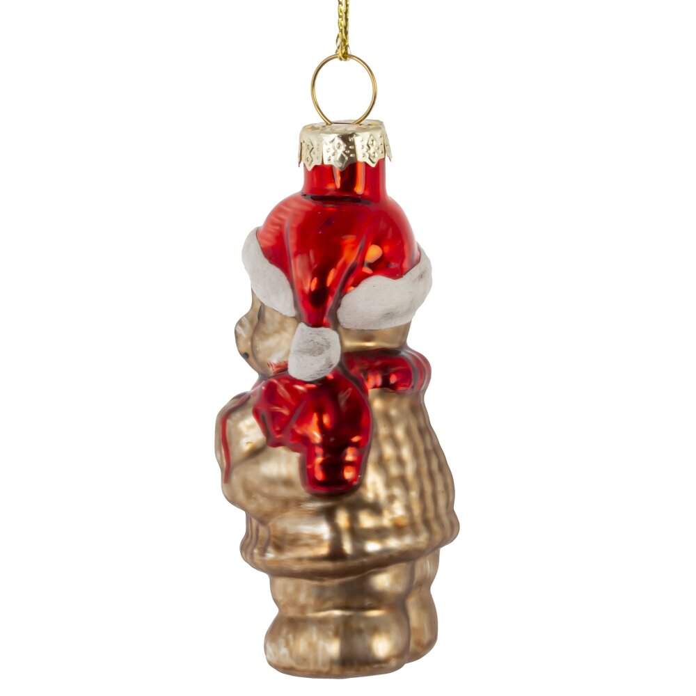 REMECO COLLECTION Игрушка елочная 822452 Медвежонок 4х3,5х8см (стекло)  