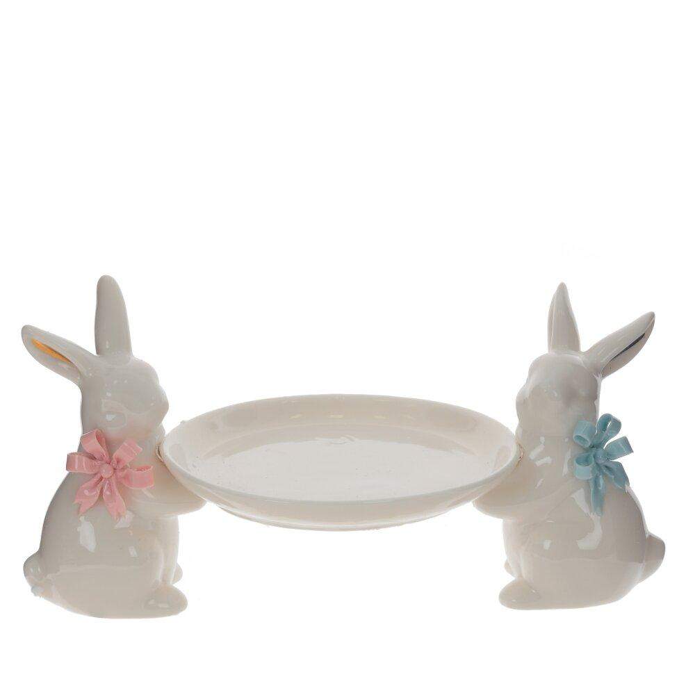 REMECO COLLECTION Блюдо 795671 Зайцы L24 W13 H11см фарфор