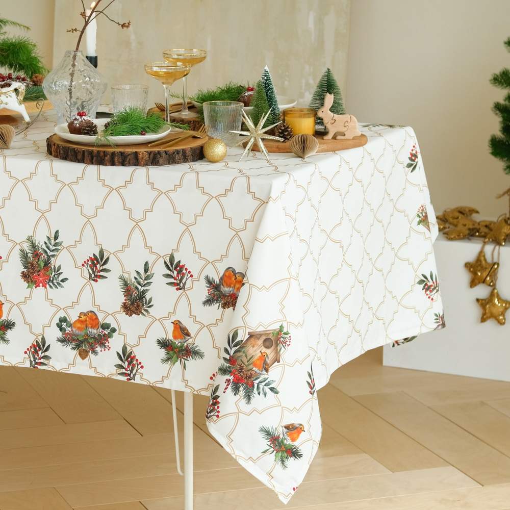 ЭТЕЛЬ Winter robin Скатерть 144х220см 100% хлопок 7321846
