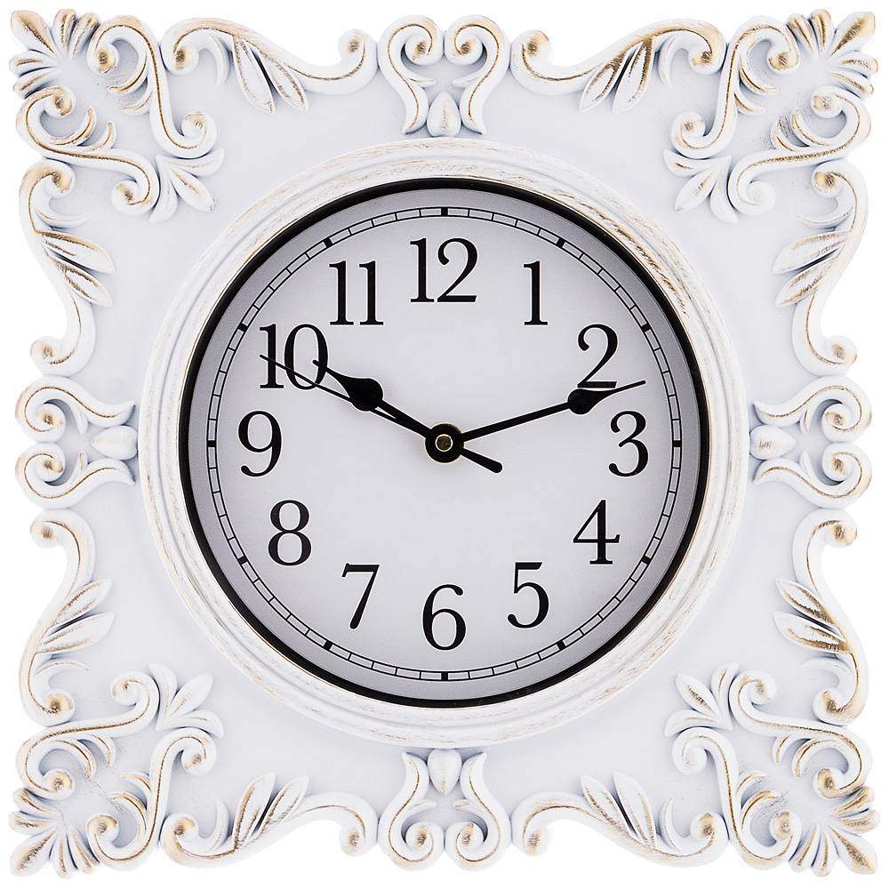 LEFARD Часы 220-335 Royal House настенные 30х30см антик белый пластик 
