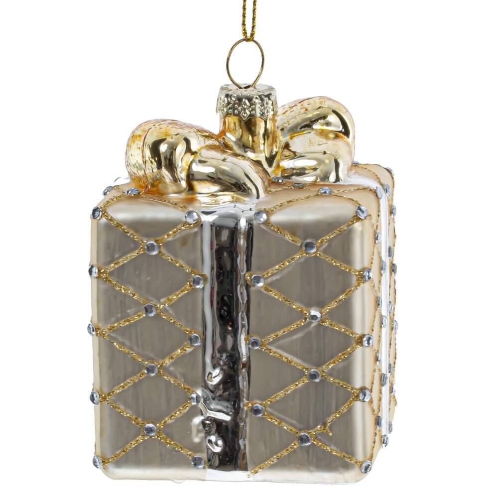 REMECO COLLECTION Игрушка елочная 809241 Подарок 6х6х9см (стекло) 