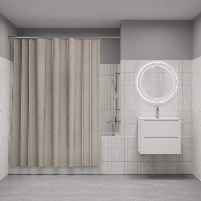 Штора д/ванной IDDIS 200*180см  полиэст. бежеый  DL02P18i11