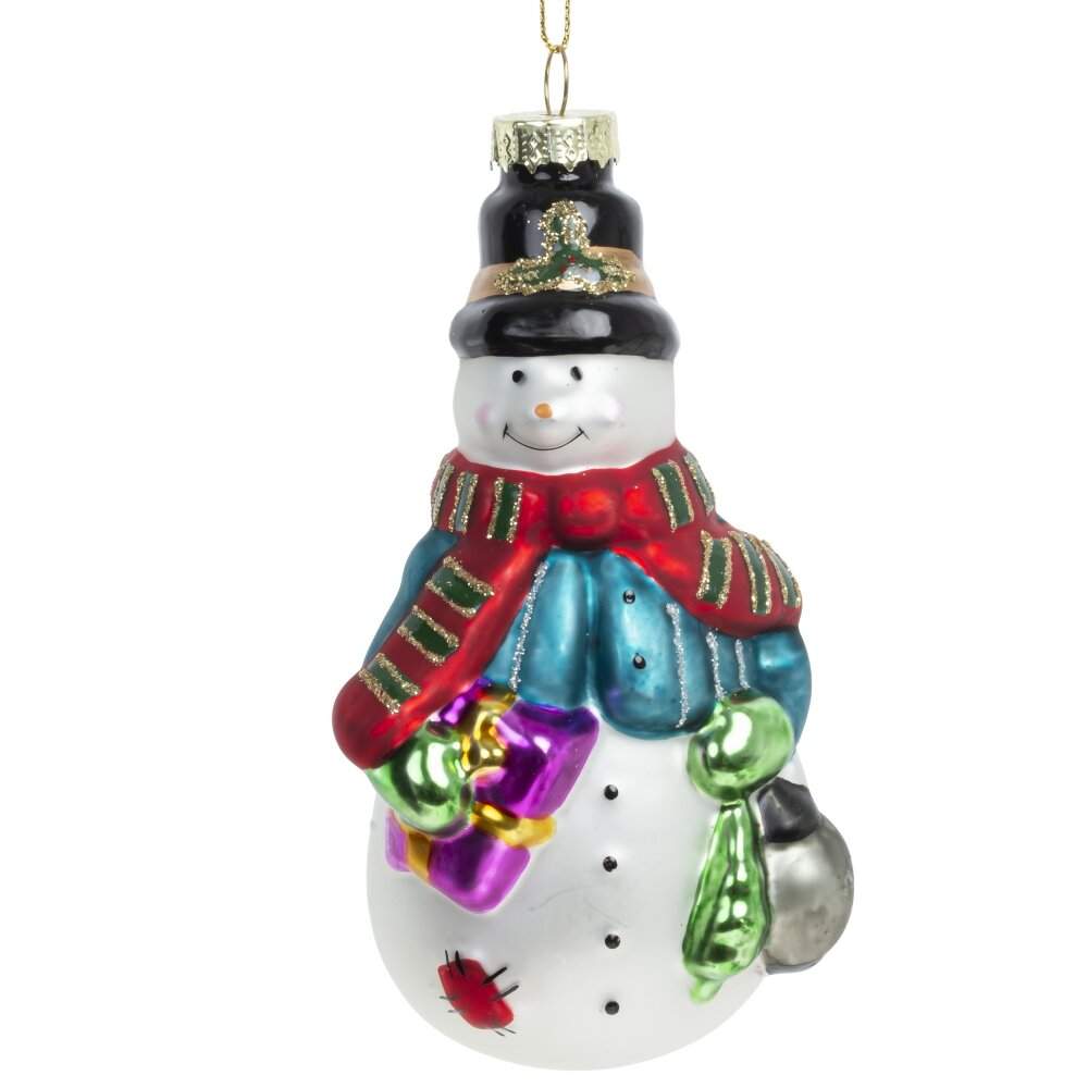 REMECO COLLECTION Игрушка елочная 779060 Снеговик 8х6,5х15см (стекло)  