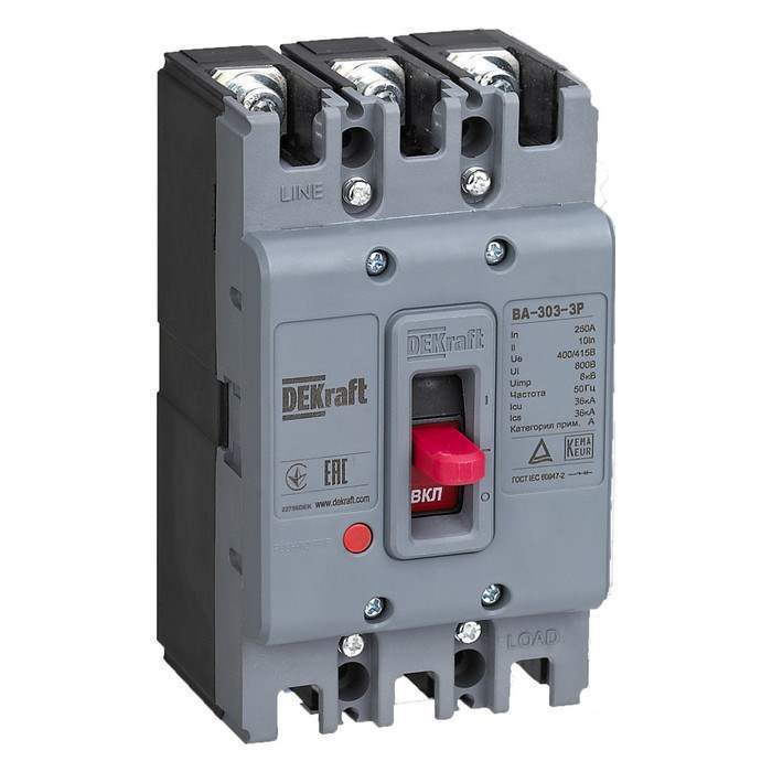 Авт.выкл. DEKraft  3п  ВА-303  250А  36кА   22756DEK