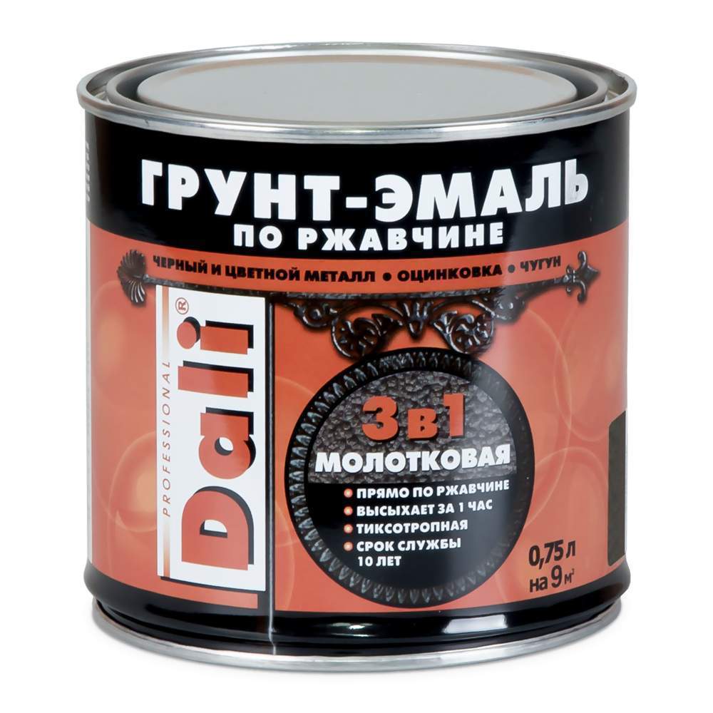 Эмаль Dali Молотковая коричневая  0,75л Рогнеда