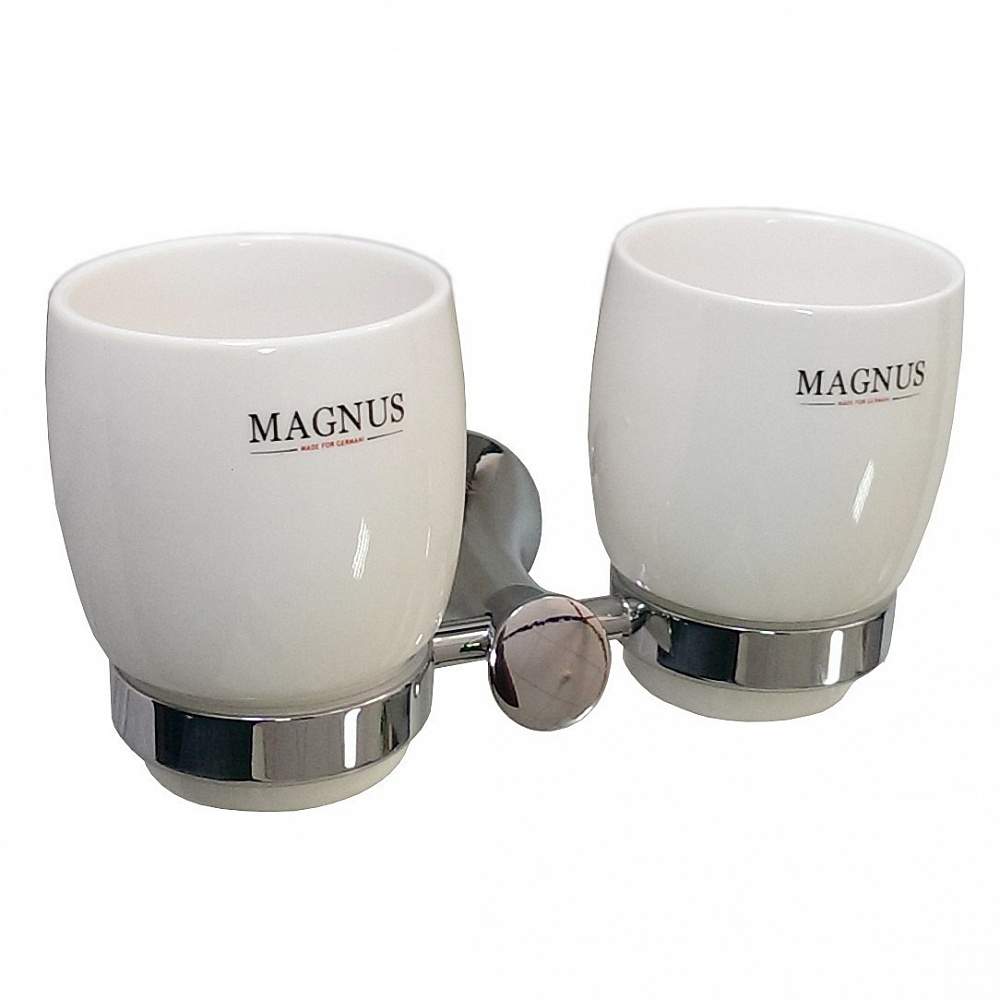 Стакан + стакан MAGNUS  85160  керамические с крепл. к стене