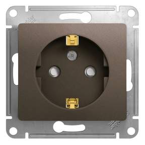 Розетка SE Glossa  Шоколад  1-м 16А  з/ш с зазем. GSL000845