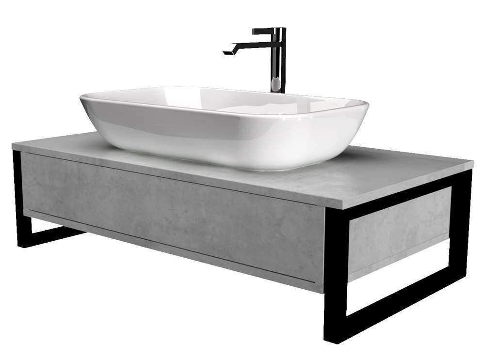 Тумба Grunge Loft 80П 1в.я. Бетон  светлый