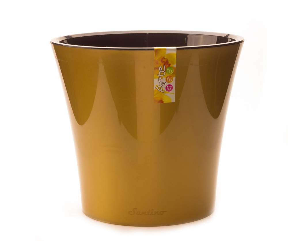 Кашпо  Арте  3,5л  золото/черный  ЭД  П5729