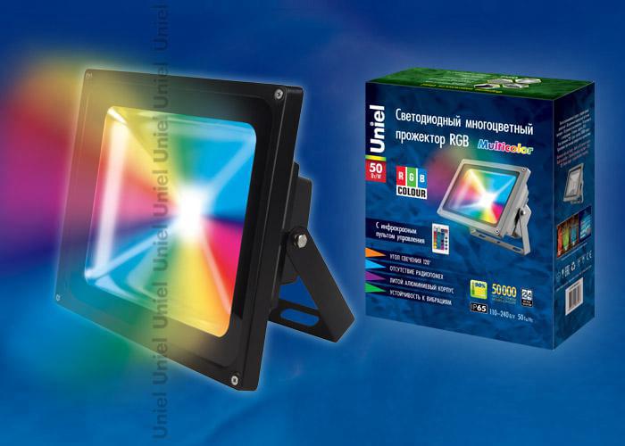 Прожектор Uniel  ULF-S01-50W/RGB/RC  IP65  110-240V  08531