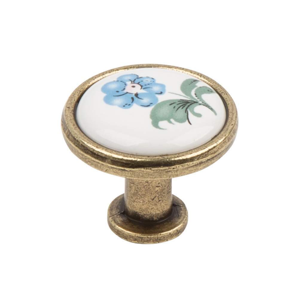 Ручка-кнопка  KF02-07 OAB с фарфором оксид.бронза