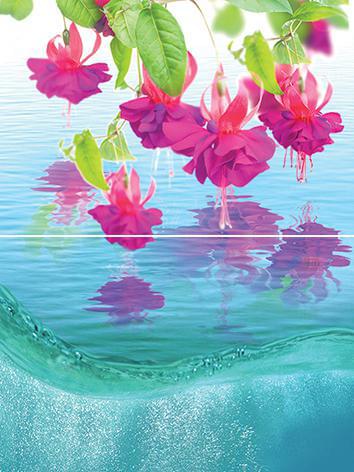 Ocean flowers P2-1D240  Панно из 2-х плиток  300х400