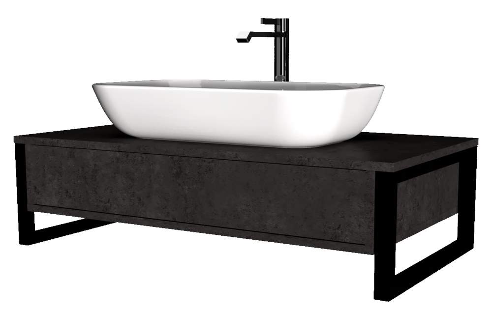 Тумба Grunge Loft 80П 1в.я. Бетон  т.серый