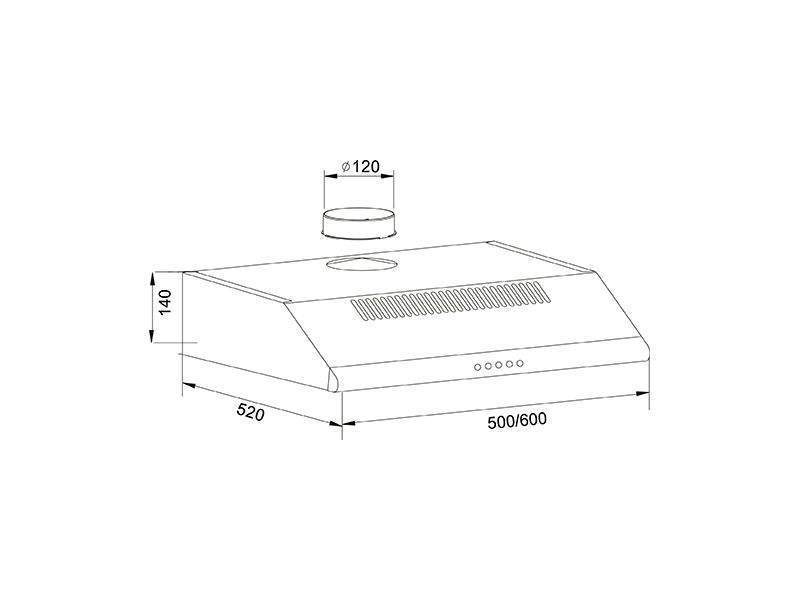 Вытяжка кухонная "making Oasis everywhere" UP-50W  400м3/ч