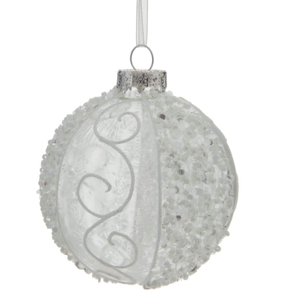 REMECO COLLECTION Игрушка елочная Шар 762684 белый стекло 8см