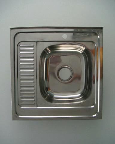 Мойка FABIA накладная  60х60  0,6мм глуб.16см правая 62273R