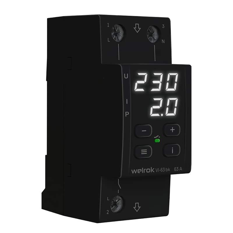 Реле напряжения с конт.тока welrok VI-63 bk
