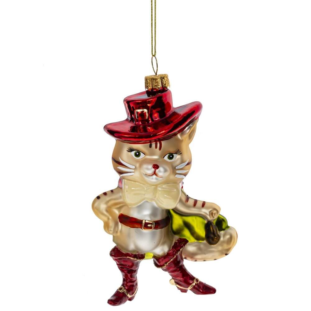 REMECO COLLECTION Игрушка елочная 794425 Кот в сапогах 9х5х15см (стекло) 