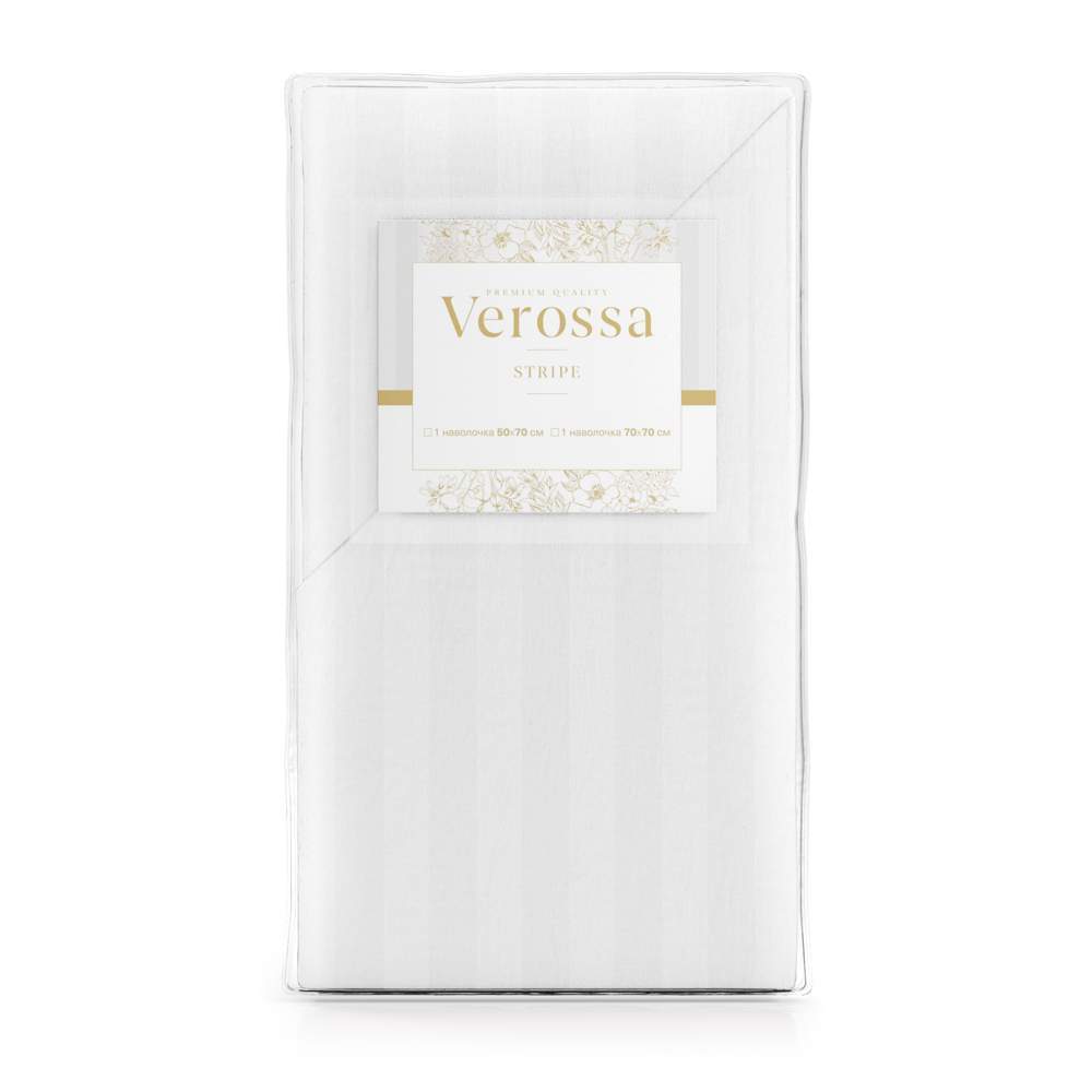 VEROSSA Stripe полоса 1*1 Набор наволочек 70/70см 2шт белые рис.00 ROYAL НН00002 197375