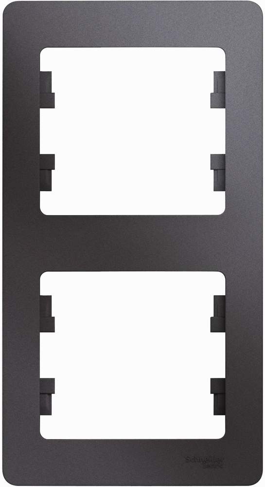 Рамка SE Glossa  Графит 2-м  верт. GSL001306