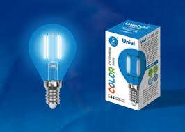 Лампа LED-G45-5W/BLUE/E14 GLA02BL  Е14