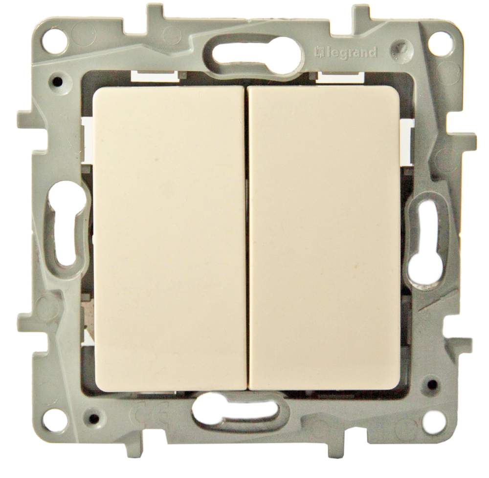 Выключатель Etika 2кл 10А крем  672302