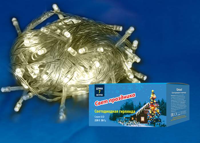 Гирлянда с/д ULD-S0700-060/DTA  Warm white IP20  7м  Теплый белый свет 05257