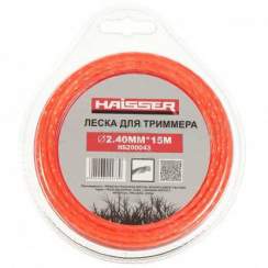 Леска Haisser  2,7*15м  д/триммера, витой квадрат  HS200044