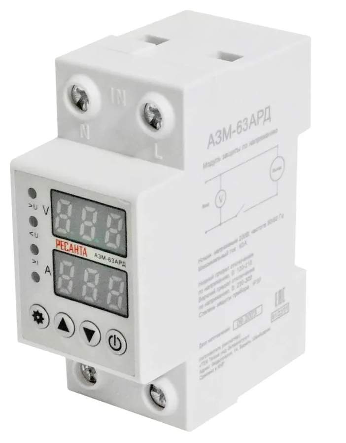 Блок защиты по напряжению Ресанта АЗМ-63АРД регулир.(с дисплеем)