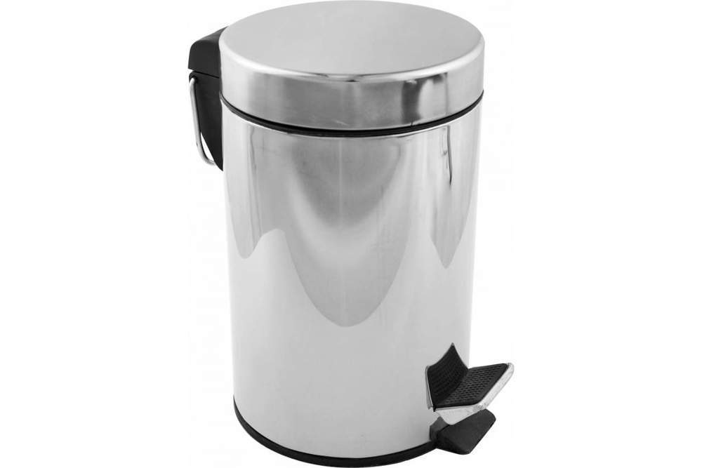 Ведро круглое   5л  нерж/хром  с педалью    105