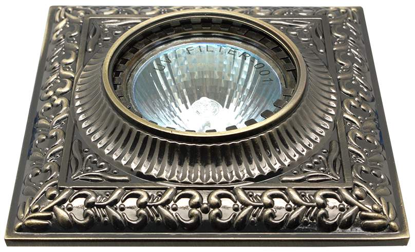 Светильник галогенный FT 1124 GAB MR 16 зел. античное золото