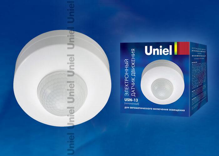 Датчик движения Uniel  USN-13-360R-1200W-3LUX-12M-0,6-1,5m/s-WH  06565