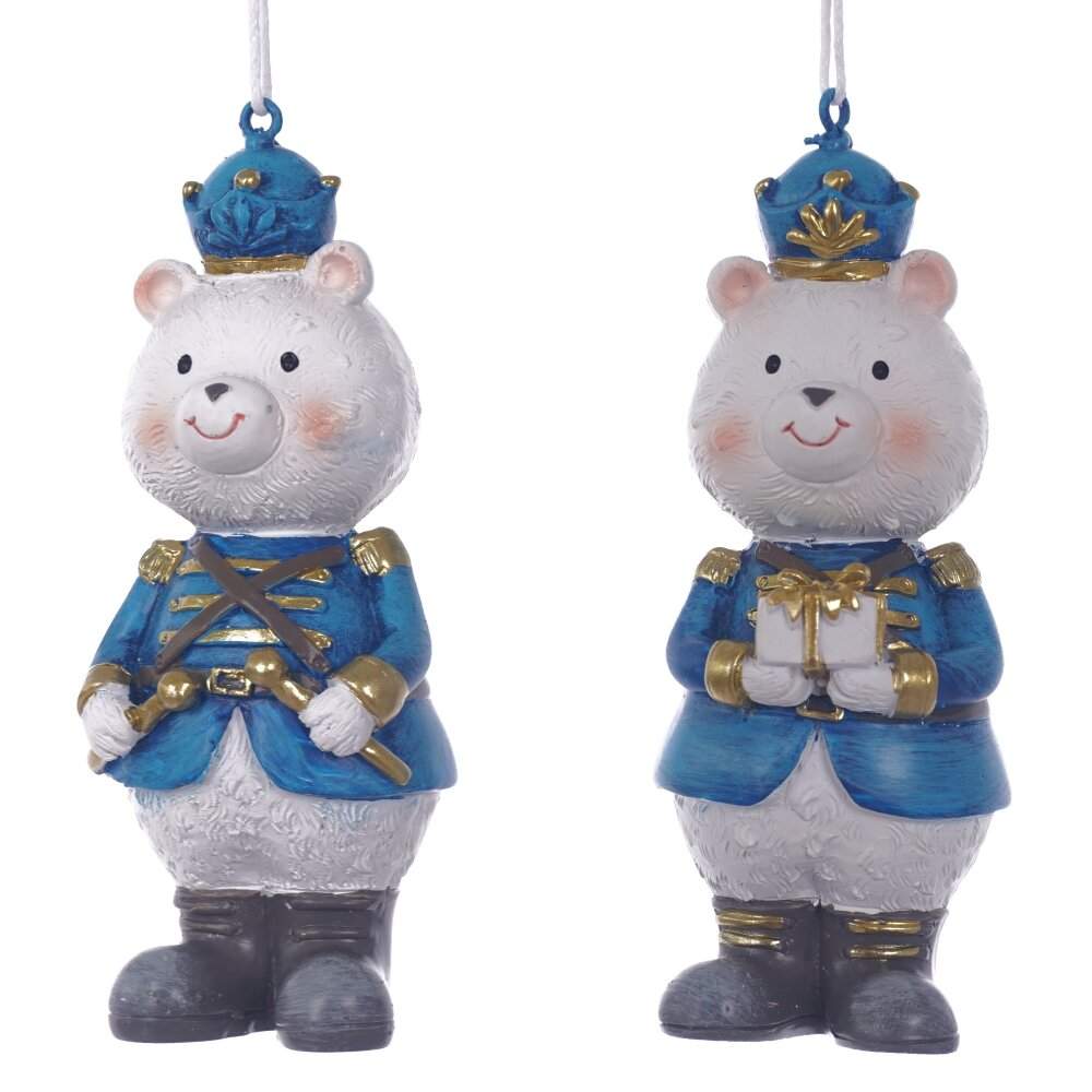 REMECO COLLECTION Украшение 825131 подвесное Медвежонок синий 3,5х3,5х10,5см 2 вида (полимер)