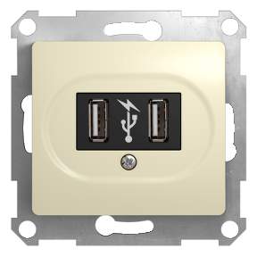 Розетка SE Glossa  Беж. USB  SE GSL000232