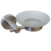 Мыльница стеклянная с крепл. к стене  GFmark  80004  нерж/сталь  