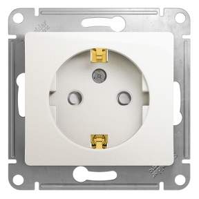 Розетка SE Glossa  Перламутр  1-м  с/з з/ш 16А  GSL000645
