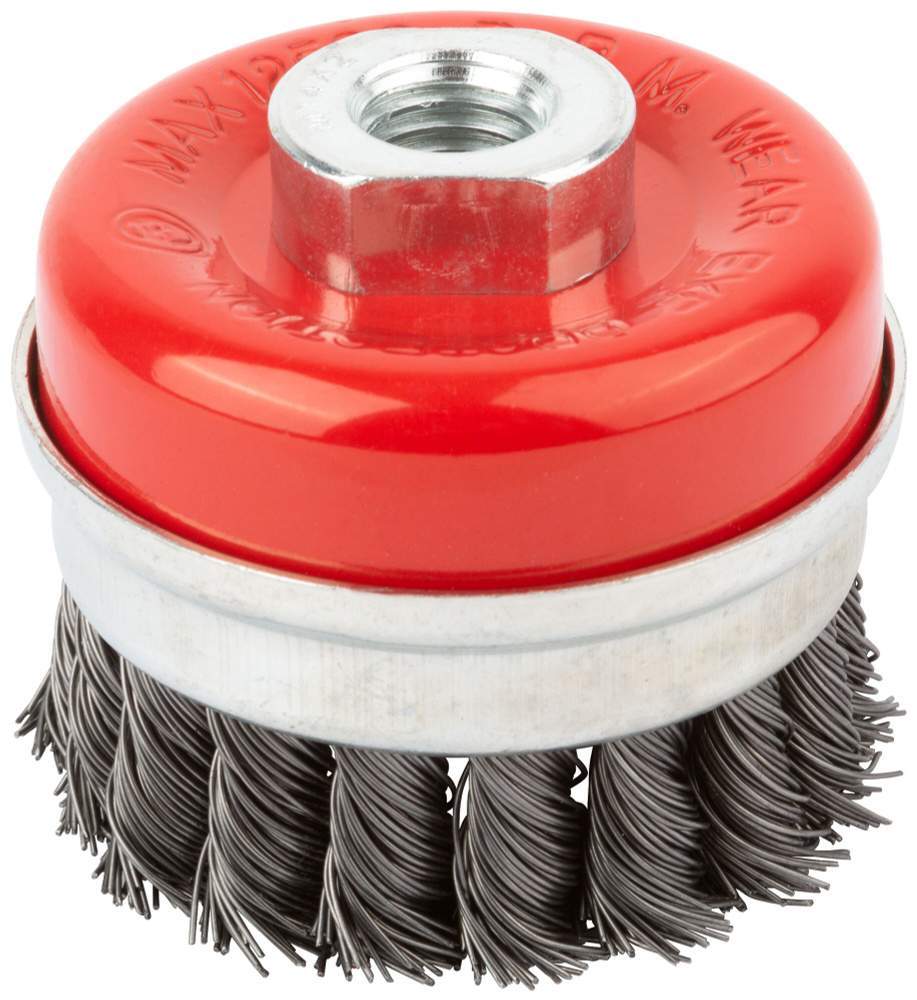 Корщетка-чашка с бандажом 65мм, витая с наклон.,гайка М14  39506*